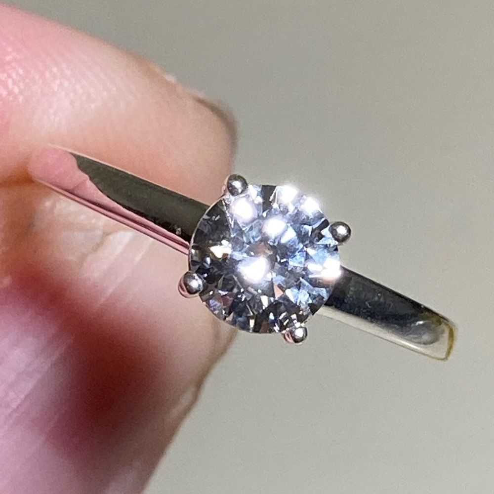 Swarovski Cubic Zirconia and Sterling Silver Solitaire Ring